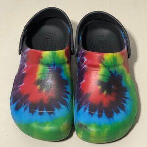 Crocs Tie Dye Bistro Graphic Rainbow Clogs Sandals